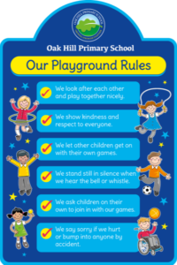 Playground Rules Sign, Arch-top - Customised For Your School