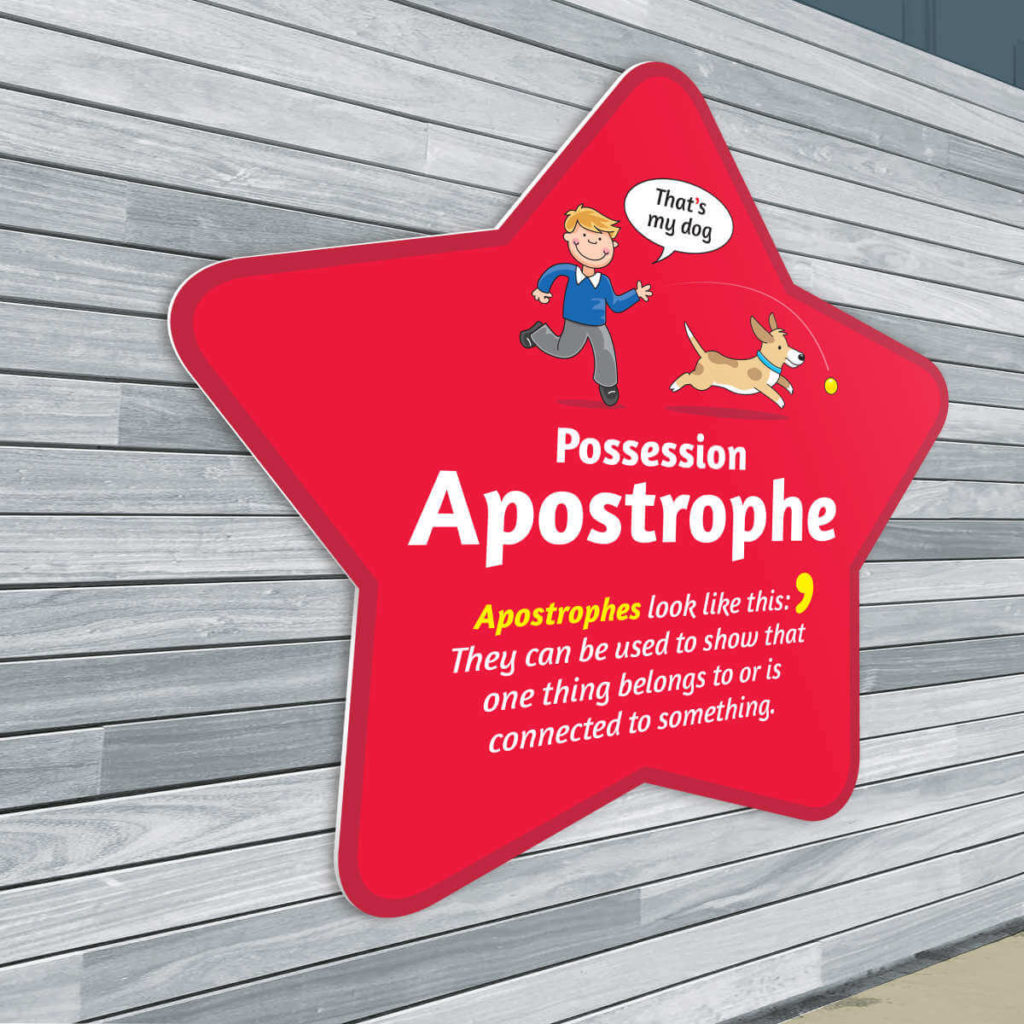 Apostrophe (Possession) Sign - A Sign for supporting English in Schools