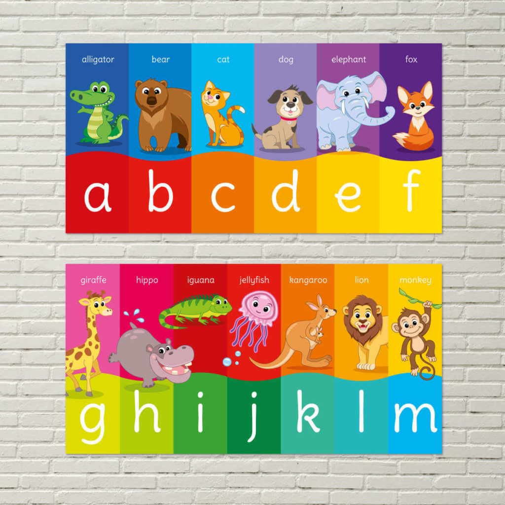 Illustrated Animal Alphabet Poster For Schools - Uk Wide Delivery