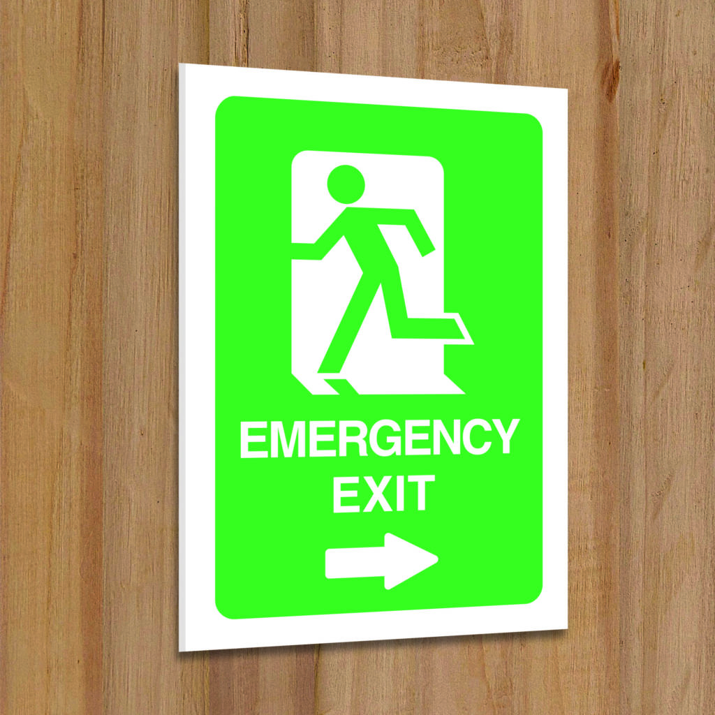 Emergency Exit Right Sign for Schools | The School Sign Shop