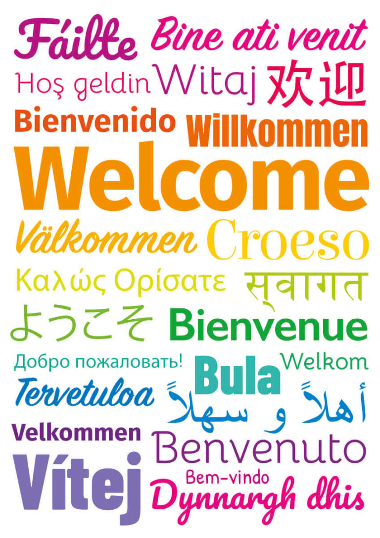 Multi-language Welcome Word Cloud Sign - Languages Sign for Schools