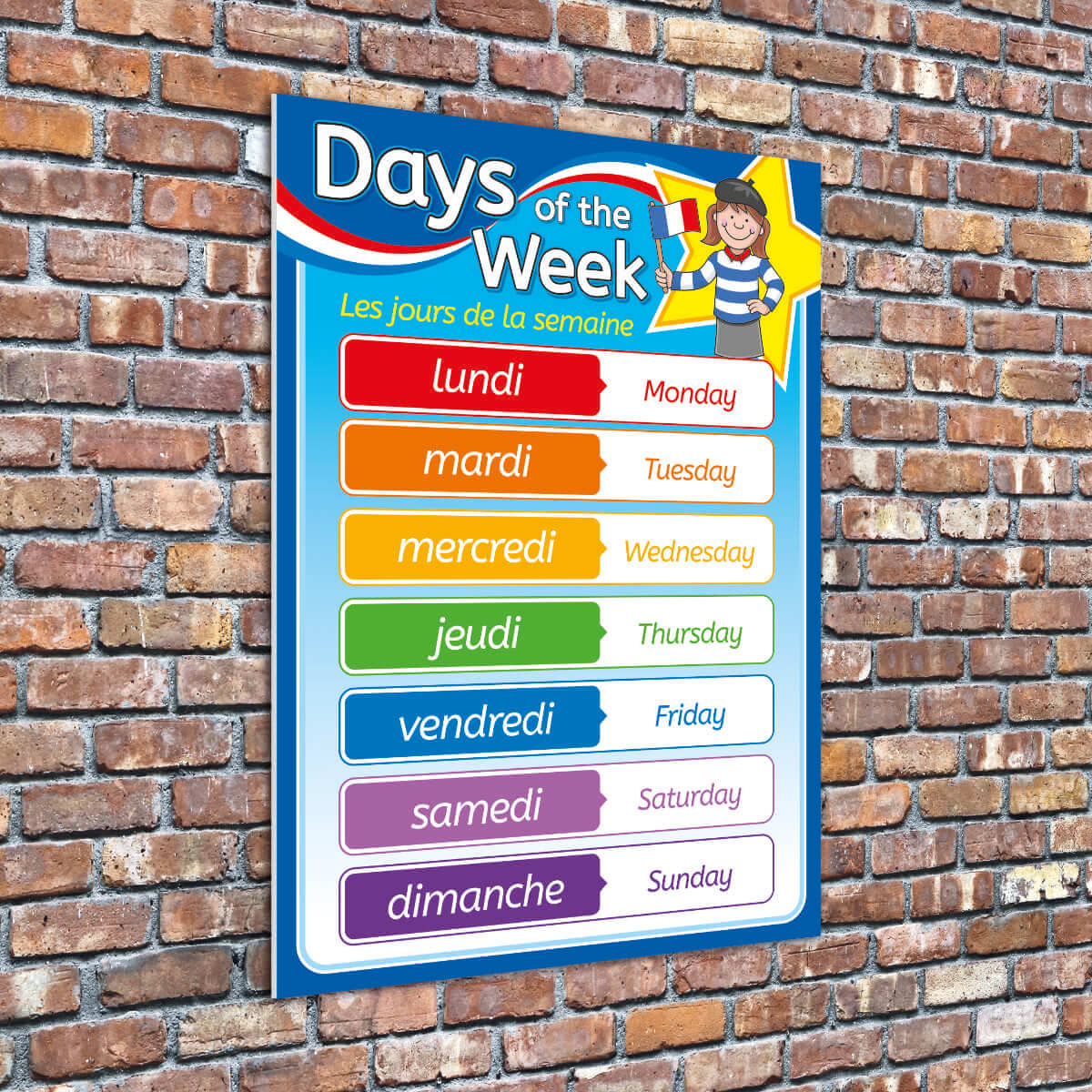 French Days Of The Week Sign Illustrated Languages Sign For Schools