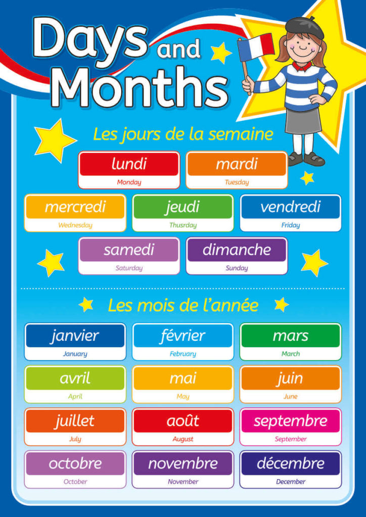 French Days and Months Sign Languages Sign for Schools