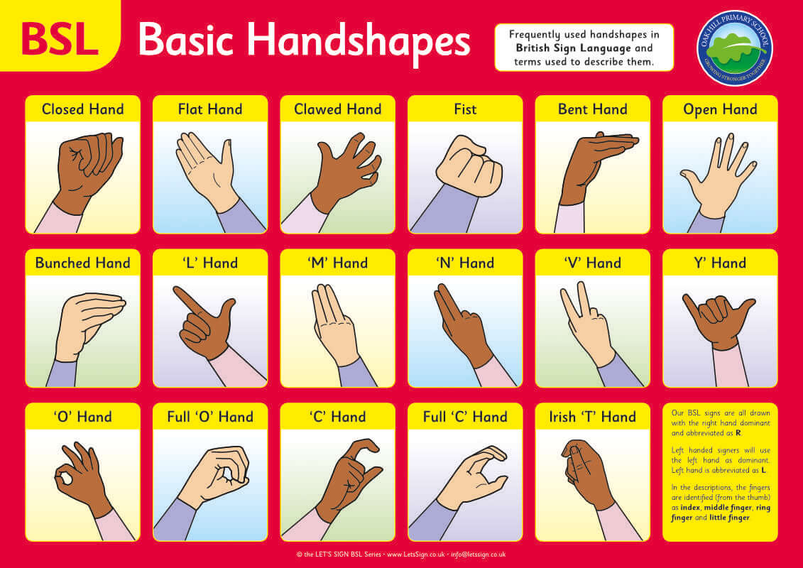 BSL Basic Handshapes Sign - British Sign Language Sign for Schools
