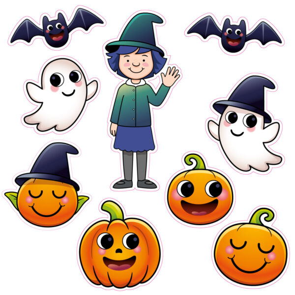 Happy Halloween Character Cutouts for School Classrooms