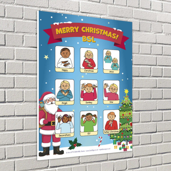 BSL Merry Christmas Set 2 Sign for Schools