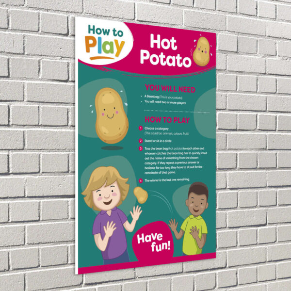 SSPLA0007 How to Play Hot Potato Sign for Schools