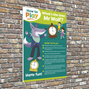 SSPLA0010 How to Play What's the Time Mr. Wolf Sign for Schools